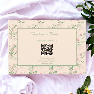 Pink Green Retro Y2K 70er Blume Muster Begleitkarte