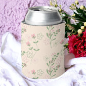 Pink Green Retro Y2K 70er Blume Muster Dosenkühler