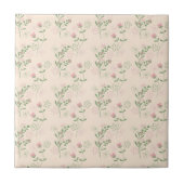Pink Green Retro Y2K 70er Blume Muster Fliese (Vorderseite)