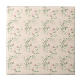 Pink Green Retro Y2K 70er Blume Muster Fliese