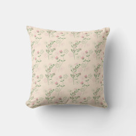 Pink Green Retro Y2K 70er Blume Muster Kissen