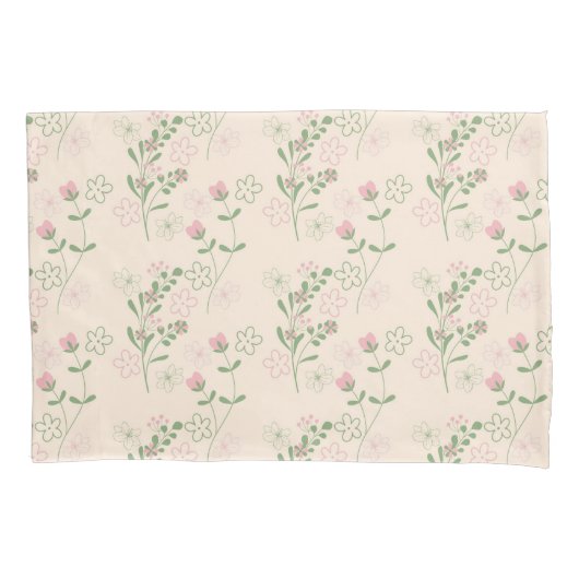 Pink Green Retro Y2K 70er Blume Muster Kissenbezug (Vorderseite)