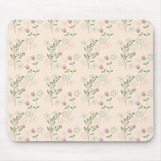 Pink Green Retro Y2K 70er Blume Muster Mousepad (Vorne)