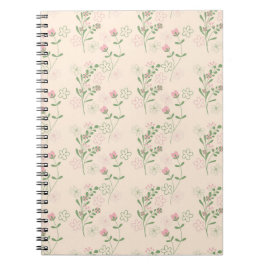 Pink Green Retro Y2K 70er Blume Muster Notizblock