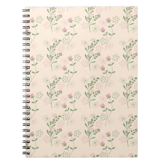Pink Green Retro Y2K 70er Blume Muster Notizblock (Vorderseite)