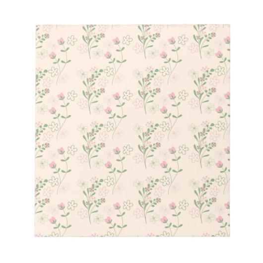 Pink Green Retro Y2K 70er Blume Muster Notizblock (Vorderseite)