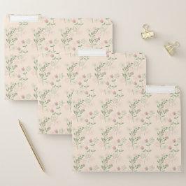 Pink Green Retro Y2K 70er Blume Muster Papiermappe