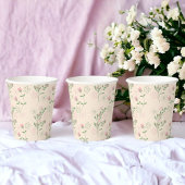 Pink Green Retro Y2K 70er Blume Muster Pappbecher