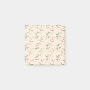 Pink Green Retro Y2K 70er Blume Muster Post-it Klebezettel