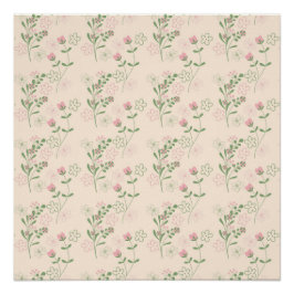 Pink Green Retro Y2K 70er Blume Muster Poster