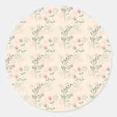 Pink Green Retro Y2K 70er Blume Muster Runder Aufkleber (Vorderseite)