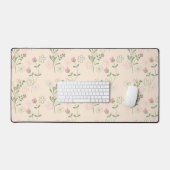 Pink Green Retro Y2K 70er Blume Muster Schreibtischunterlage (Tastatur & Maus)
