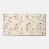 Pink Green Retro Y2K 70er Blume Muster Schreibtischunterlage (Vorderseite)