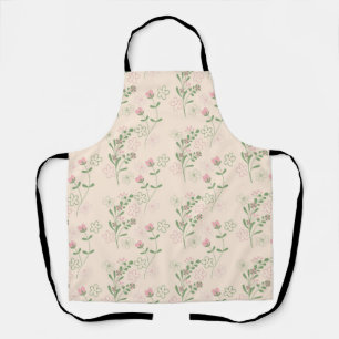 Pink Green Retro Y2K 70er Blume Muster Schürze