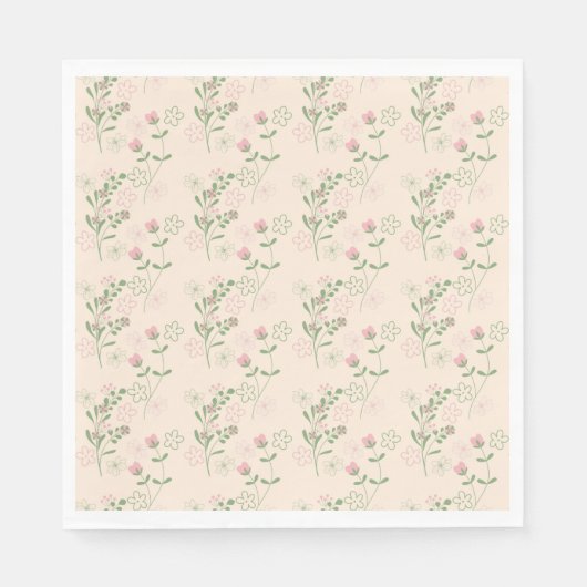 Pink Green Retro Y2K 70er Blume Muster Serviette (Vorderseite)
