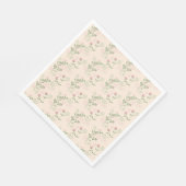 Pink Green Retro Y2K 70er Blume Muster Serviette (Ecke)