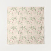 Pink Green Retro Y2K 70er Blume Muster Wandteppich (Vorderseite (Horizontal))