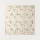 Pink Green Retro Y2K 70er Blume Muster Wandteppich (Vorderseite (Horizontal))