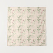 Pink Green Retro Y2K 70er Blume Muster Wandteppich (Vorderseite)