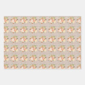 Pink Green Rose Gold Floral Pumpkins Muster Party Geschenkpapier Set (Vorderseite 2)