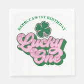 Pink Green St. Patrick's Day Glücklich Einen Gebur Serviette (Vorderseite)