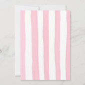 Pink Green Striped Bow Cute Baby Shower Whimsical Einladung (Rückseite)