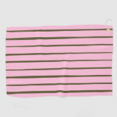 Pink Green Stripes Golfhandtuch (Horizontal)
