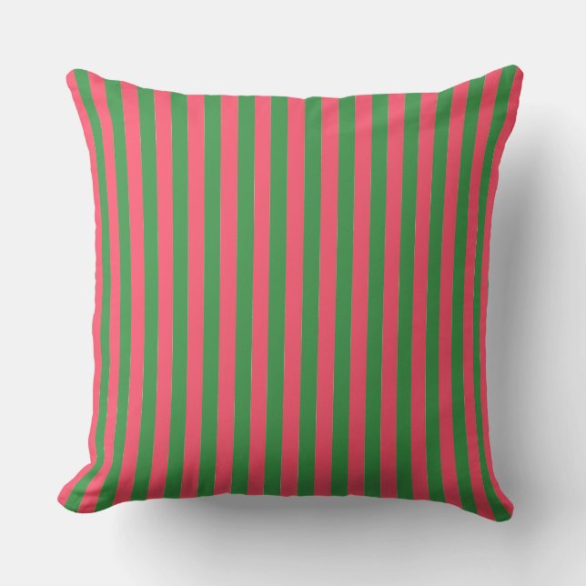 Pink Green Stripes,Lovely,Modern, Simple, Trendy Kissen (Vorderseite)