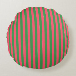 Pink Green Stripes,Lovely,Modern, Simple, Trendy Rundes Kissen