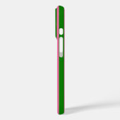 Pink Green Stylish Stripes Pattern Design  Case-Mate iPhone Hülle (Rückseite / Links)