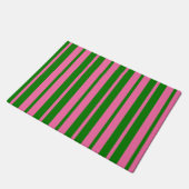 Pink Green Stylish Stripes Pattern Design  Fußmatte (Schrägansicht)