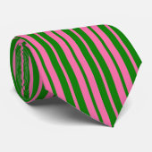Pink Green Stylish Stripes Pattern Design Krawatte (Gerollt)