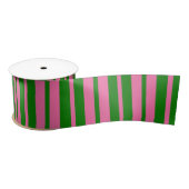 Pink Green Stylish Stripes Pattern Design  Satinband (Spule)