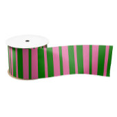 Pink Green Stylish Stripes Pattern Design  Satinband