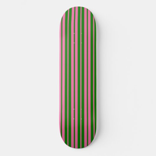 Pink Green Stylish Stripes Pattern Design Skateboard (Vorderseite)