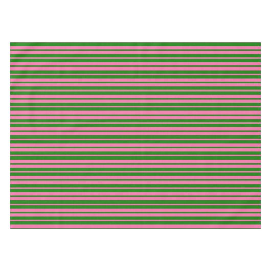Pink Green Stylish Stripes Pattern Design Tischdecke (Vorderseite (Horizontal))