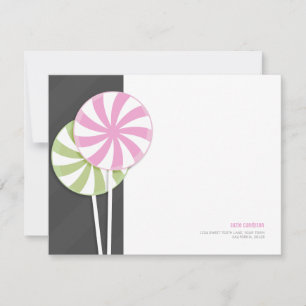 Pink & Green Swirl Lollipops personalizable