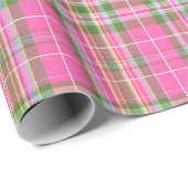 Pink & Green Tartan Plaid Geschenkpapier (Rolleneckpunkt)