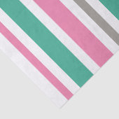 Pink Green Taupe Stripe Seidenpapier (Detail)