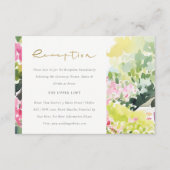 Pink Green Tropic Bougainvillea Hochzeitsempfang Begleitkarte (Vorderseite)