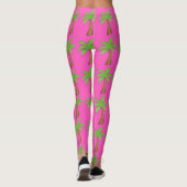 Pink Green Tropical Island Palm Trees Legende Leggings (Rückseite)