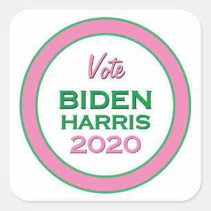 Pink Green Vote BIDEN HARRIS 2020 Kampagne Quadratischer Aufkleber