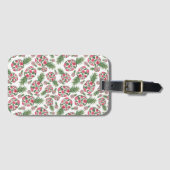 Pink Green Watercolor Blumenmuster Muster Gepäckanhänger (Vorderseite (Horizontal))