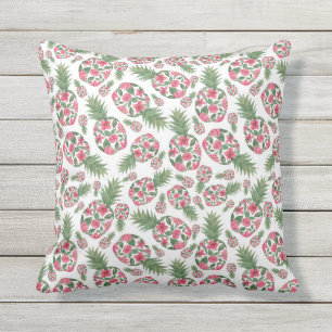 Pink Green Watercolor Blumenmuster Muster Kissen