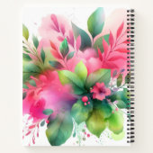 Pink Green Watercolor Botanical Bloom Notizblock (Rückseite)