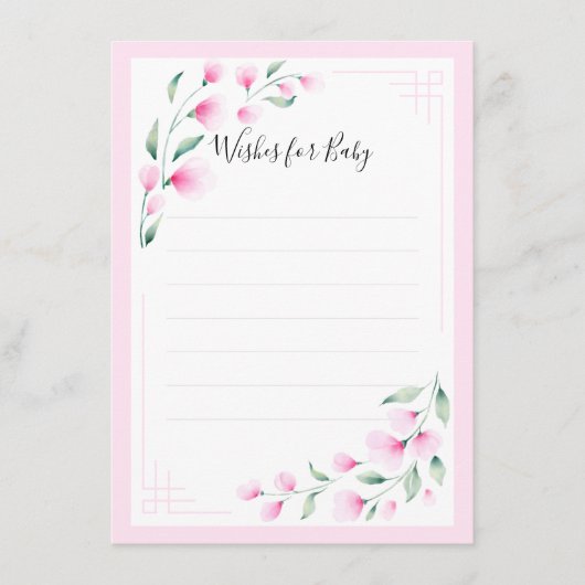 Pink Green Watercolor Floral Wünsche Karte (Vorderseite)