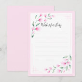 Pink Green Watercolor Floral Wünsche Karte (Vorne/Hinten)