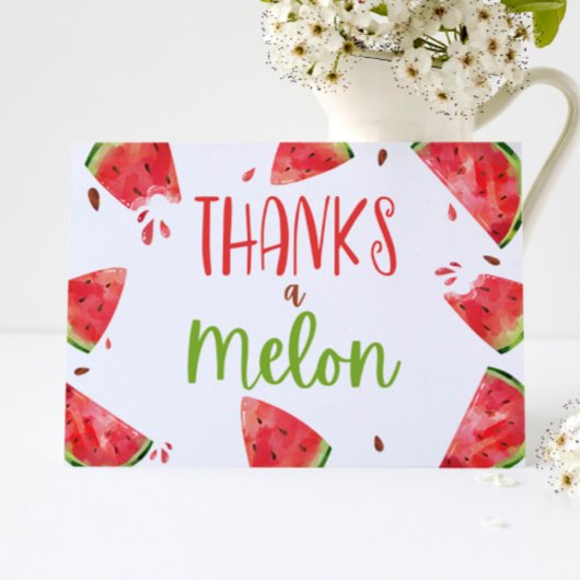 Pink Green Watermelon dank Melon Dankeskarte