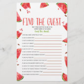 Pink Green Watermelon Finde Guest Baby Showspiel Briefpapier (Vorderseite)