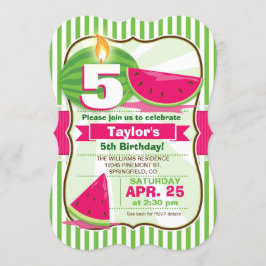 Pink & Green Watermelon, Kinderparty Einladung